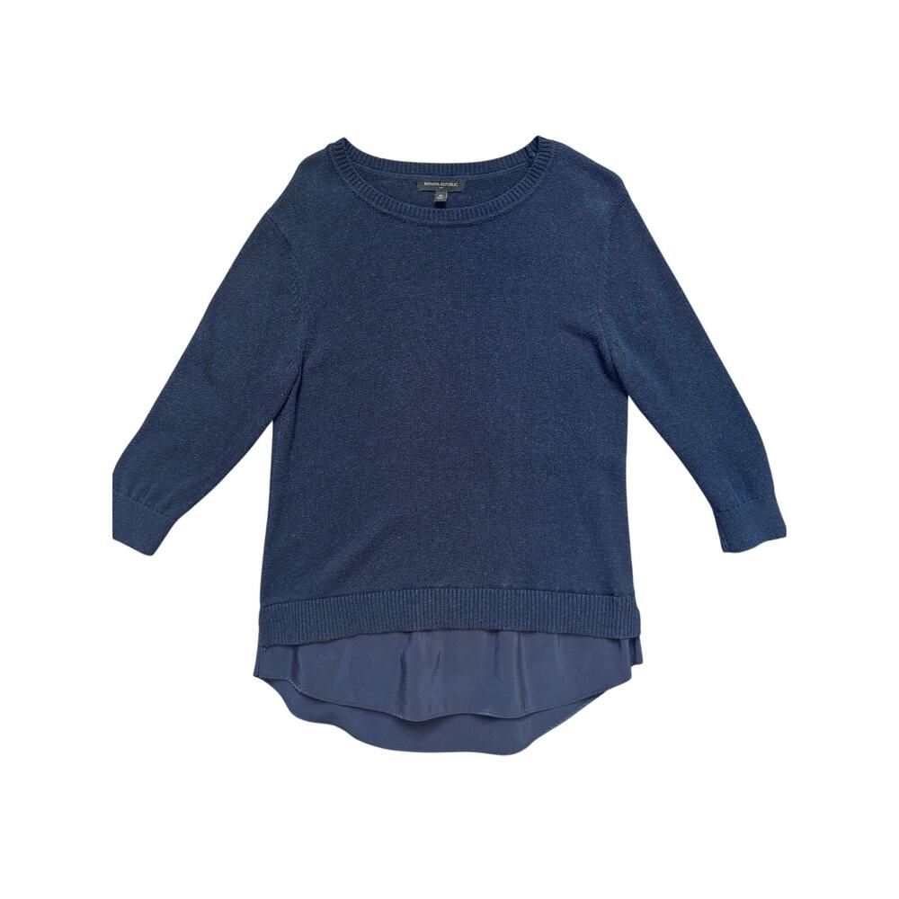 Banana Republic Women's Mixed Media Layered-Hem Sweater Size M
